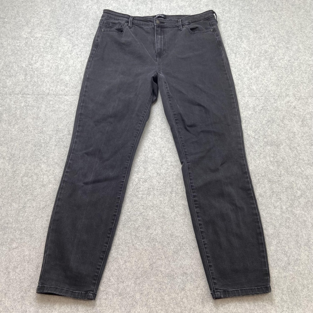 Buffalo David Bitton Mollie Skinny Jeans Womens 14/34 (34x27) Charcoal Stretch